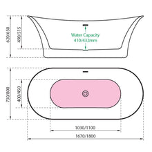 Load image into Gallery viewer, Charlotte Edwards Admiralty Acrylic Freestanding Double Ended Bath, Polished White - 1670x730mm CE11021