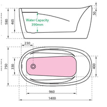 Load image into Gallery viewer, Charlotte Edwards Ceres Acrylic Freestanding Double Ended Bath, Painted Finish - 1400x750mm CE11064-PNT