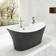 Load image into Gallery viewer, Charlotte Edwards Harrow Acrylic Freestanding Double Ended Bath, Matt Black - 1700x700mm CE11013-GB CE11013-MB Gloss Black Vincent Alexander Baths