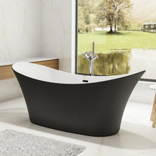 Load image into Gallery viewer, Charlotte Edwards Harrow Acrylic Freestanding Double Ended Bath, Matt Black - 1700x700mm CE11013-GB CE11013-MB Gloss Black Vincent Alexander Baths