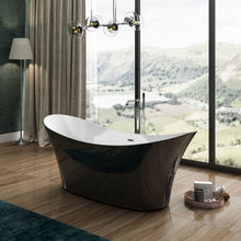 Load image into Gallery viewer, Charlotte Edwards Harrow Acrylic Freestanding Double Ended Bath, Matt Black - 1700x700mm CE11013-GB CE11013-MB Gloss Black Vincent Alexander Baths