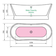 Load image into Gallery viewer, Charlotte Edwards Jupiter Acrylic Freestanding Double Ended Boat Bath, Painted Finish - 17000x700mm CE11054-PNT CE11054-S-GLD CE11054-S-SLV CE11054-MB