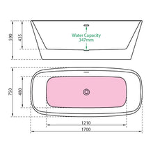 Load image into Gallery viewer, Charlotte Edwards Mimas Acrylic Freestanding Double Ended Boat Bath, Painted Finish - 1700x750mm CE11056-PNT