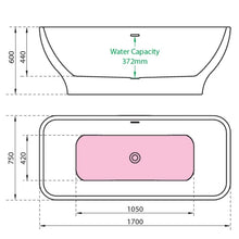 Load image into Gallery viewer, Charlotte Edwards Thebe Acrylic Freestanding Double Ended Bath, Painted Finish - 1700x750mm CE11041-PNT