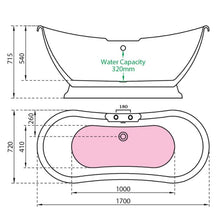 Load image into Gallery viewer, Charlotte Edwards Trafalgar Acrylic Freestanding Bath, Double Ended Painted Bathtub - 1700x720mm
