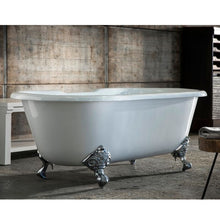 Load image into Gallery viewer, Arroll Cheverney Cast Iron Freestanding Bath, Painted Roll Top Cast Iron Boat Bath With Feet - 1850x770mm