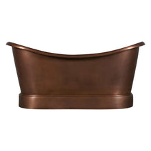 Load image into Gallery viewer, Coppersmith Creations Antique Copper Double Slipper Bath, Roll Top Antique Copper Bathtub - 1830x813mm
