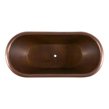 Load image into Gallery viewer, Coppersmith Creations Antique Copper Double Slipper Bath, Roll Top Antique Copper Bathtub - 1677x813mm