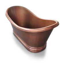 Load image into Gallery viewer, Coppersmith Creations Antique Copper Double Slipper Bath, Roll Top Antique Copper Bathtub - 1677x813mm