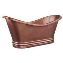 Load image into Gallery viewer, Coppersmith Creations Antique Copper Double Slipper Bath, Roll Top Antique Copper Bathtub - 1677x813mm