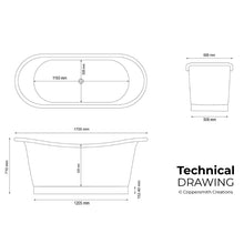 Load image into Gallery viewer, Coppersmith Creations Blue-Green Patina Antique Copper Bath, Roll Top Blue-Green Patina Copper Bathtub - 1700x690mm