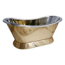 Load image into Gallery viewer, Coppersmith Creations Brass-Nickel Bateau Bath, Roll Top Brass-Nickel Bathtub - 1680x725mm