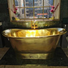 Load image into Gallery viewer, Coppersmith Creations Brass Bateau Bath, Roll Top Brass Bathtub - 1700x690mm