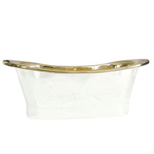 Load image into Gallery viewer, Coppersmith Creations Brass Bateau Bath, Roll Top Matt White Brass Bathtub - 1800x710mm