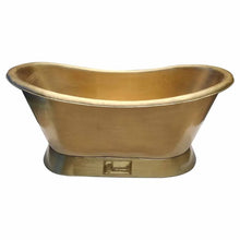 Load image into Gallery viewer, Coppersmith Creations Brushed Brass Bateau Bath, Roll Top Brushed Brass Bathtub - 1680x725mm