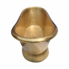 Load image into Gallery viewer, Coppersmith Creations Brushed Brass Bateau Bath, Roll Top Brushed Brass Bathtub - 1680x725mm