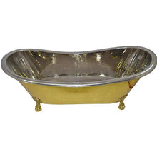 Load image into Gallery viewer, Coppersmith Creations Clawfoot Brass-Nickel Bath, Roll Top Brass-Nickel Bathtub - 1830x815mm