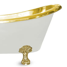 Load image into Gallery viewer, Coppersmith Creations Clawfoot Brass Bath, Roll Top Matt White Brass Bathtub - 1830x815mm