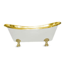 Load image into Gallery viewer, Coppersmith Creations Clawfoot Brass Bath, Roll Top Matt White Brass Bathtub - 1830x815mm