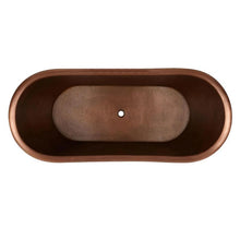 Load image into Gallery viewer, Coppersmith Creations Clawfoot Copper Bath, Roll Top Blue-Green Patina Copper Bathtub - 1830x815mm