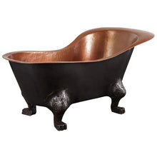 Load image into Gallery viewer, Coppersmith Creations Clawfoot Copper Bath, Roll Top Copper Bathtub - 1830x915mm