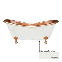 Load image into Gallery viewer, Coppersmith Creations Clawfoot Copper Bath, Roll Top Matt White Copper Bathtub - 1830x815mm