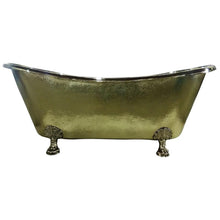 Load image into Gallery viewer, Coppersmith Creations Clawfoot Hammered Brass Bath, Roll Top Hammered Brass Bathtub - 1830x815mm