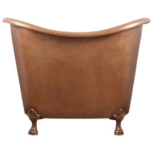 Load image into Gallery viewer, Coppersmith Creations Clawfoot Soaking Copper Bath, Roll Top Hammered Copper Soaking Bathtub - 1220x815mm