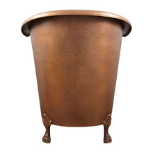 Load image into Gallery viewer, Coppersmith Creations Clawfoot Soaking Copper Bath, Roll Top Hammered Copper Soaking Bathtub - 1220x815mm