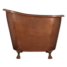 Load image into Gallery viewer, Coppersmith Creations Clawfoot Soaking Copper Bath, Roll Top Hammered Copper Soaking Bathtub - 1245x795mm
