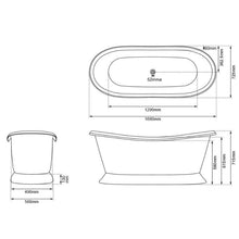 Load image into Gallery viewer, Coppersmith Creations Copper-Nickel Bateau Bath & Basin Bundle - 1680x725mm