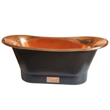 Load image into Gallery viewer, Coppersmith Creations Copper Bateau Bath, Roll Top Black Copper Bathtub - 1700x690mm