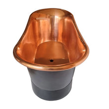 Load image into Gallery viewer, Coppersmith Creations Copper Bateau Bath, Roll Top Black Copper Bathtub - 1700x690mm
