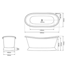 Load image into Gallery viewer, Coppersmith Creations Copper Bateau Bath, Roll Top Copper Bathtub - 1680x725mm