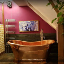Load image into Gallery viewer, Coppersmith Creations Copper Bateau Bath, Roll Top Copper Bathtub - 1680x725mm