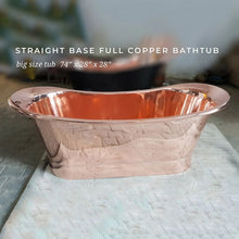 Load image into Gallery viewer, Coppersmith Creations Copper Bateau Bath, Roll Top Copper Bathtub - 1890x712mm