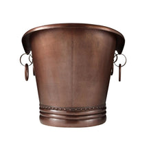 Load image into Gallery viewer, Coppersmith Creations Double Slipper Antique Copper Bath, Roll Top Hammered Copper Bathtub With Rings - 1677x825mm