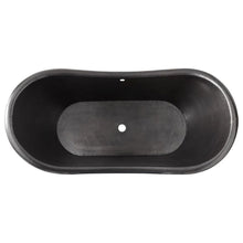 Load image into Gallery viewer, Coppersmith Creations Double Slipper Dark Antique Copper Bath, Roll Top Dark Hammered Copper Bathtub - 1805x840mm