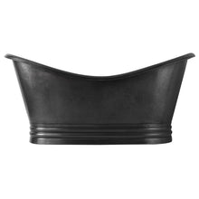 Load image into Gallery viewer, Coppersmith Creations Double Slipper Dark Antique Copper Bath, Roll Top Dark Hammered Copper Bathtub - 1805x840mm