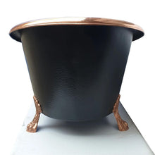 Load image into Gallery viewer, Coppersmith Creations Hammered Clawfoot Copper Bath, Roll Top Black Copper Bathtub - 1830x815mm