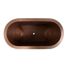 Load image into Gallery viewer, Coppersmith Creations Japanese Style Double Soaking Copper Bath, Hammered Antique Copper Soaking Bathtub - 1525x762mm
