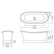 Load image into Gallery viewer, Coppersmith Creations Matt White Nickel Bateau Bath, Roll Top Matt White Nickel Bathtub - 1680x725mm