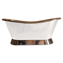 Load image into Gallery viewer, Coppersmith Creations Matt White Nickel Bateau Bath, Roll Top Matt White Nickel Bathtub - 1680x725mm