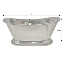 Load image into Gallery viewer, Coppersmith Creations Nickel Bath, Roll Top Nickel Bathtub - 1780x437mm