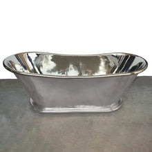 Load image into Gallery viewer, Coppersmith Creations Nickel Boat Bath, Roll Top Nickel Bathtub - 1770x740mm