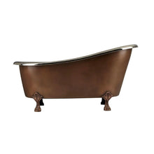 Load image into Gallery viewer, Coppersmith Creations Slipper Antique Copper-Nickel Bath, Roll Top Copper-Nickel Bathtub - 1500x765mm
