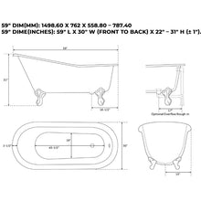 Load image into Gallery viewer, Coppersmith Creations Slipper Antique Copper-Nickel Bath, Roll Top Copper-Nickel Bathtub - 1500x765mm
