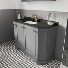 Load image into Gallery viewer, Hudson Reed Old London 4-Door Angled Vanity Unit & 1TH Marble Top Bathroom Basin, Storm Grey - 1000x810mm