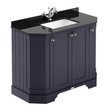 Load image into Gallery viewer, Hudson Reed Old London 4-Door Angled Vanity Unit & 1TH Marble Top Bathroom Basin, Twilight Blue - 1000x810mm White Marble Grey Marble Black Marble LOF382 LOF383 LOF384