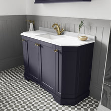 Load image into Gallery viewer, Hudson Reed Old London 4-Door Angled Vanity Unit & 1TH Marble Top Bathroom Basin, Twilight Blue - 1000x810mm White Marble Grey Marble Black Marble LOF382 LOF383 LOF384